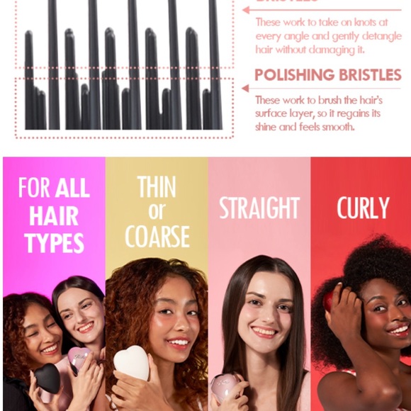 ReFa heart brush in rose gold. Viral on TikTok. Beautiful brush. BNIB. - Picture 5 of 6